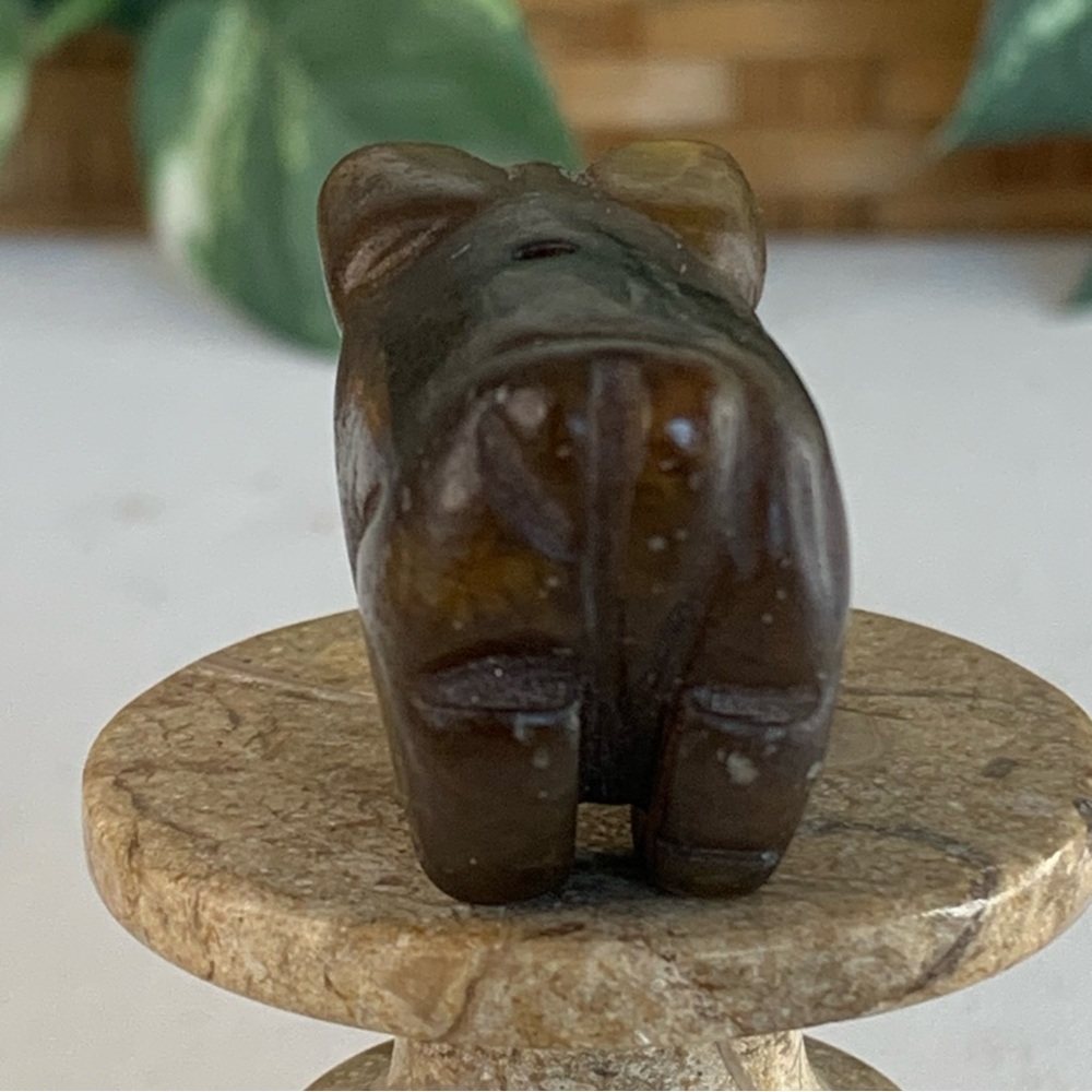 Vintage Chinese Zodiac Jade Pig Necklace Bead Hand Carved Animal Pendant 1.9" - Picture 8 of 14